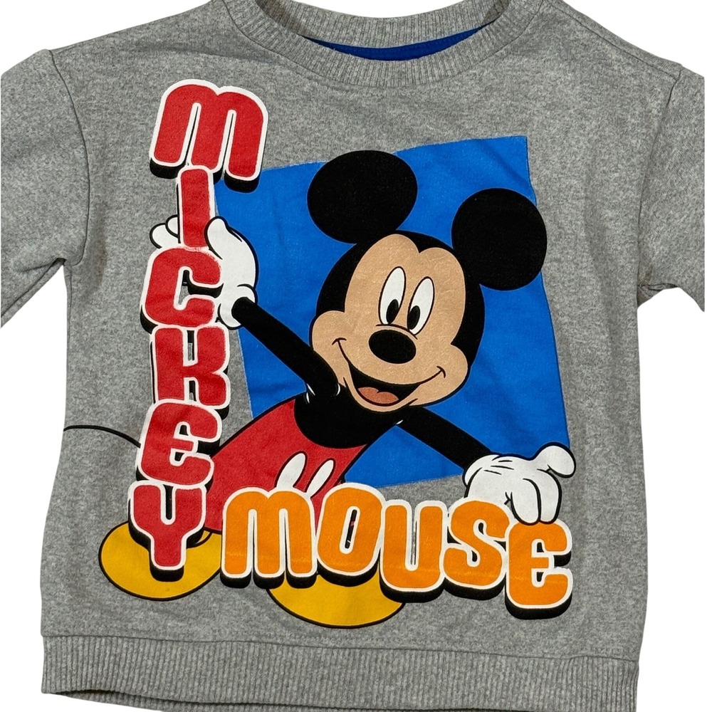 Disney Junior Mickey Mouse Sweatshirt Toddler 3T Gray Graphic Pullover Disney